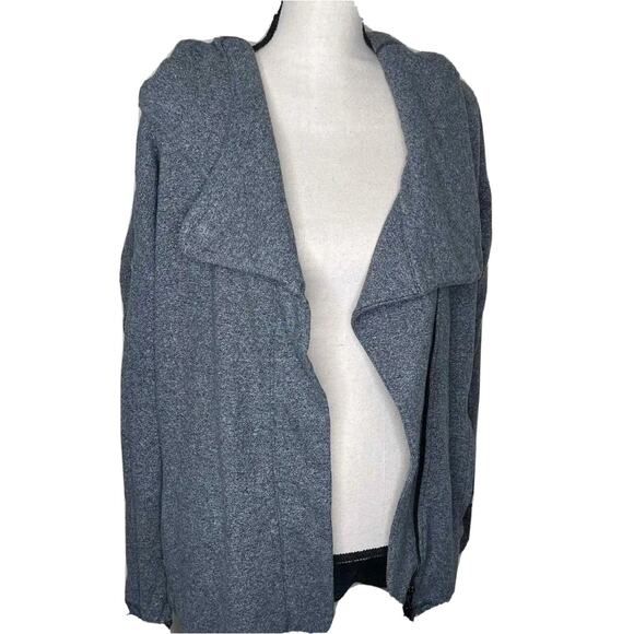 Lululemon Women's Wrap Up Jacket Heathered Speckled Black Hoodie Size 6 Lounge - Picture 2 of 9